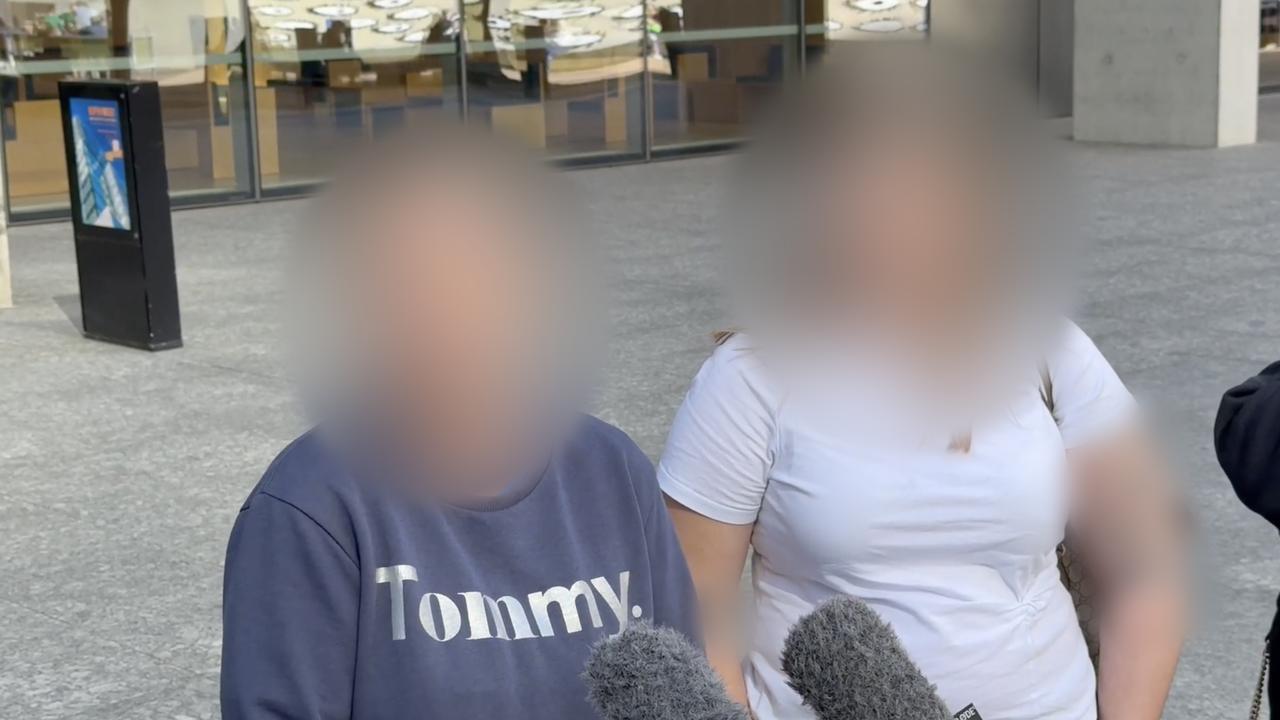 The mother of a young girl speaks to media
