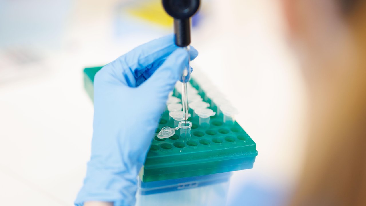 A lab researcher doing testing (file image)