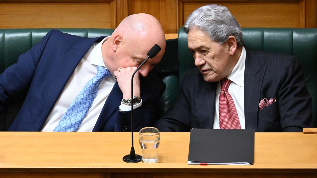NZ Prime Minister Chris Luxon (L) and Deputy PM Winston Peters.