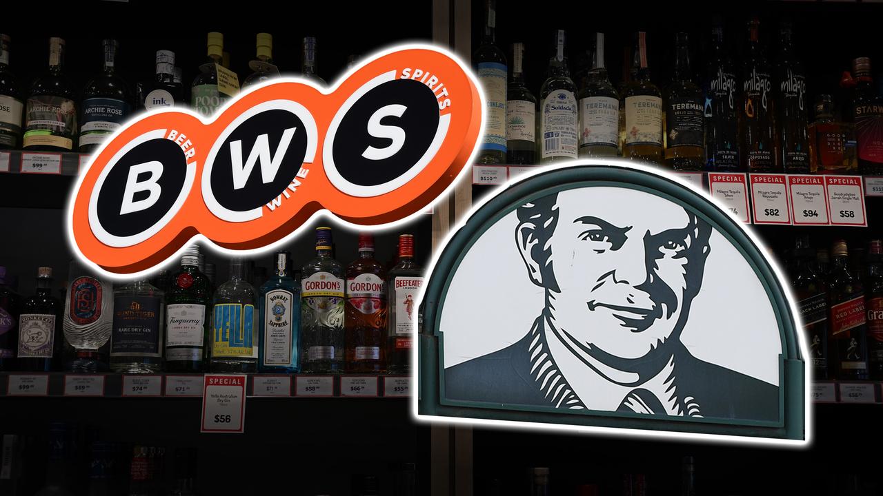 A composite of signage for BWS and Dan Murphy's