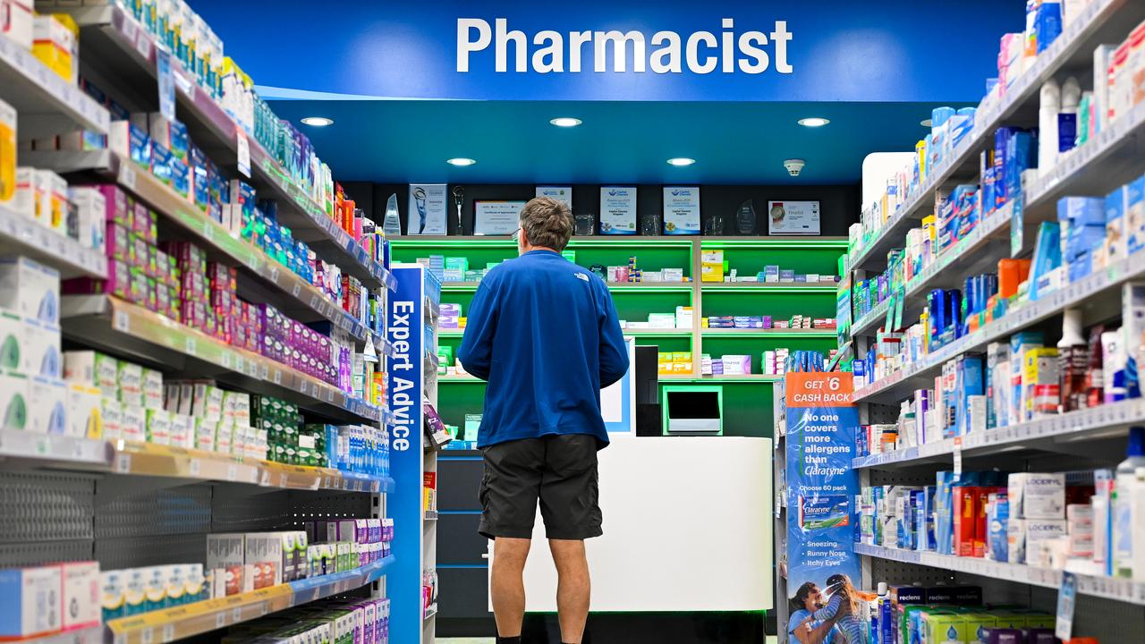 A customer in a pharmacy