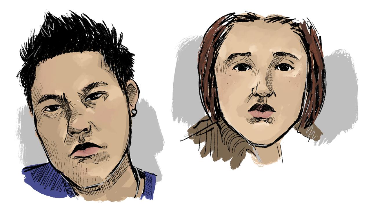 Sketch of Max Chong and Angie Liaw (file)