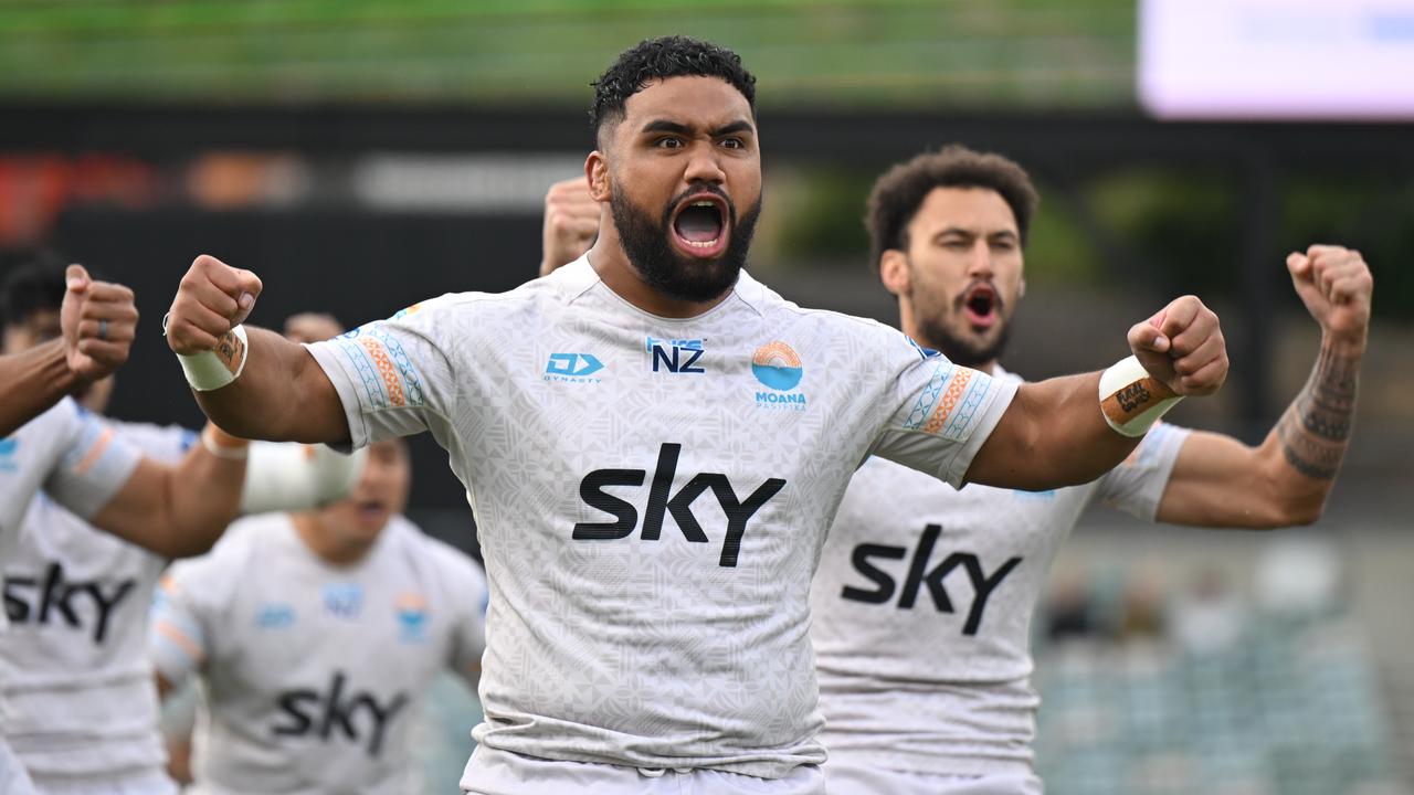 Moana Pasifika players dancing.