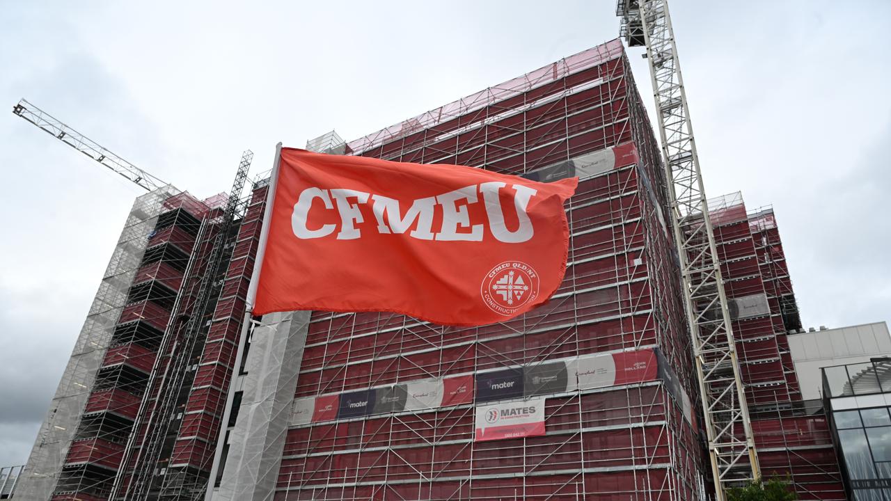 A CFMEU flag at a building site (file image)