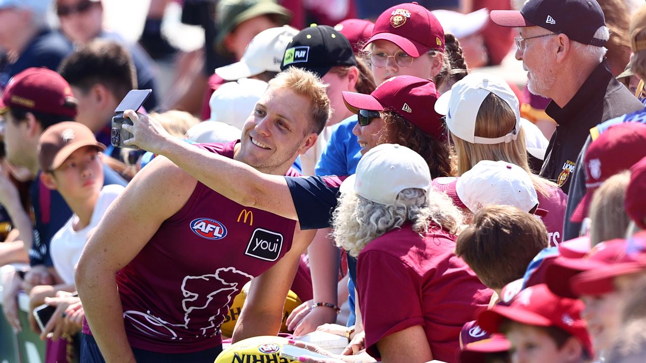 Brisbane fans turned out in droves to watch the Lions train.