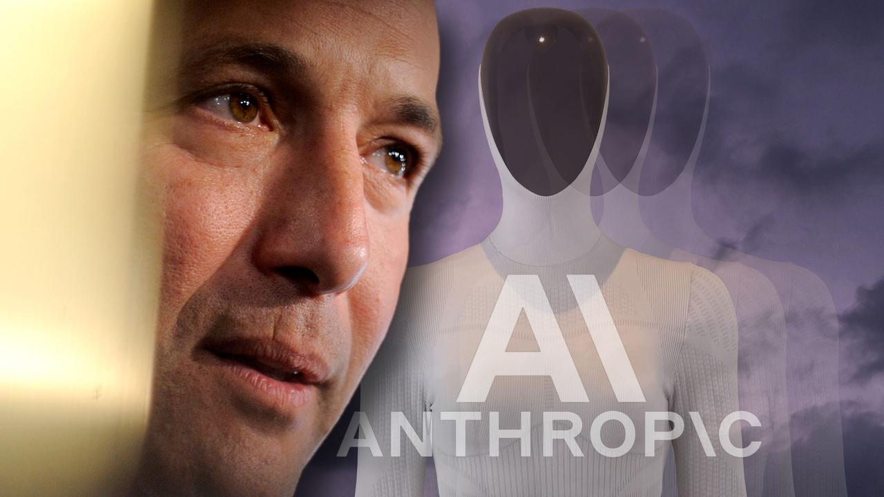 A composite image of Anthropic and a robot