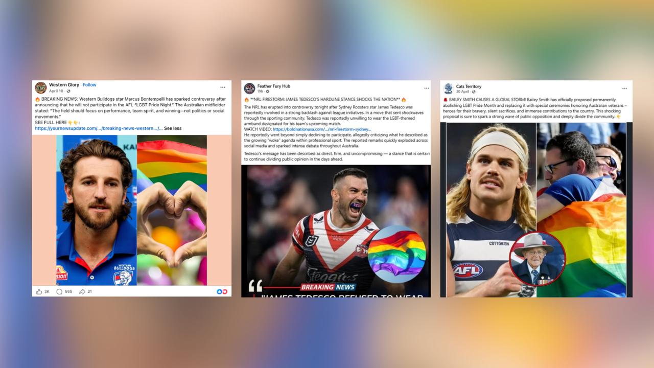 False claims about AFL and NRL players