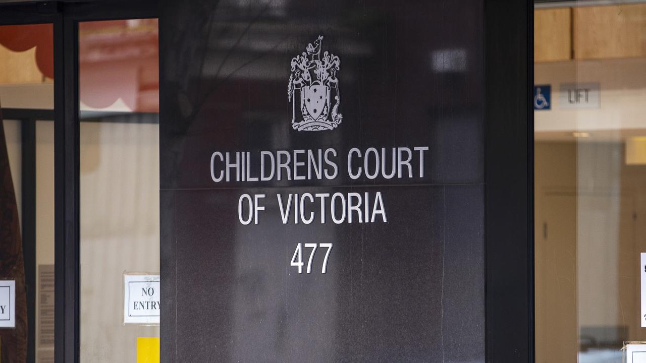 Signage is seen at the Children's Court of Victoria