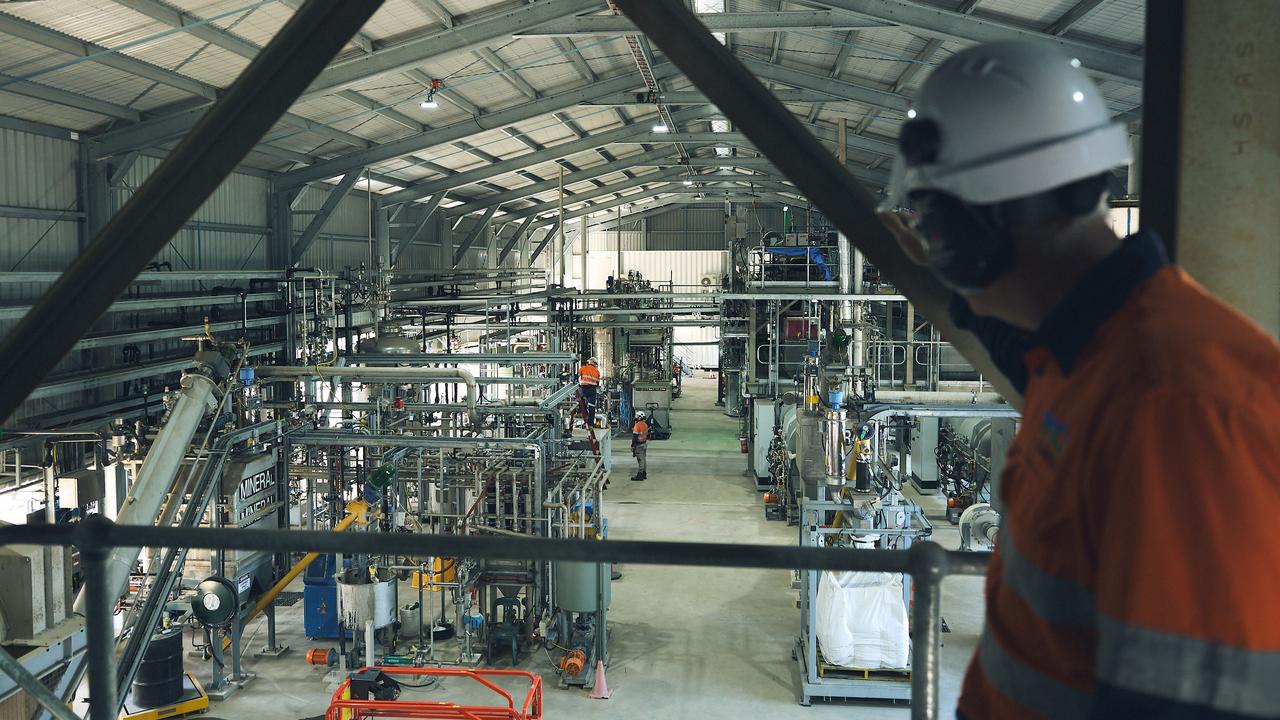 Workers at MCi Carbon's Myrtle refinery in Newcastle