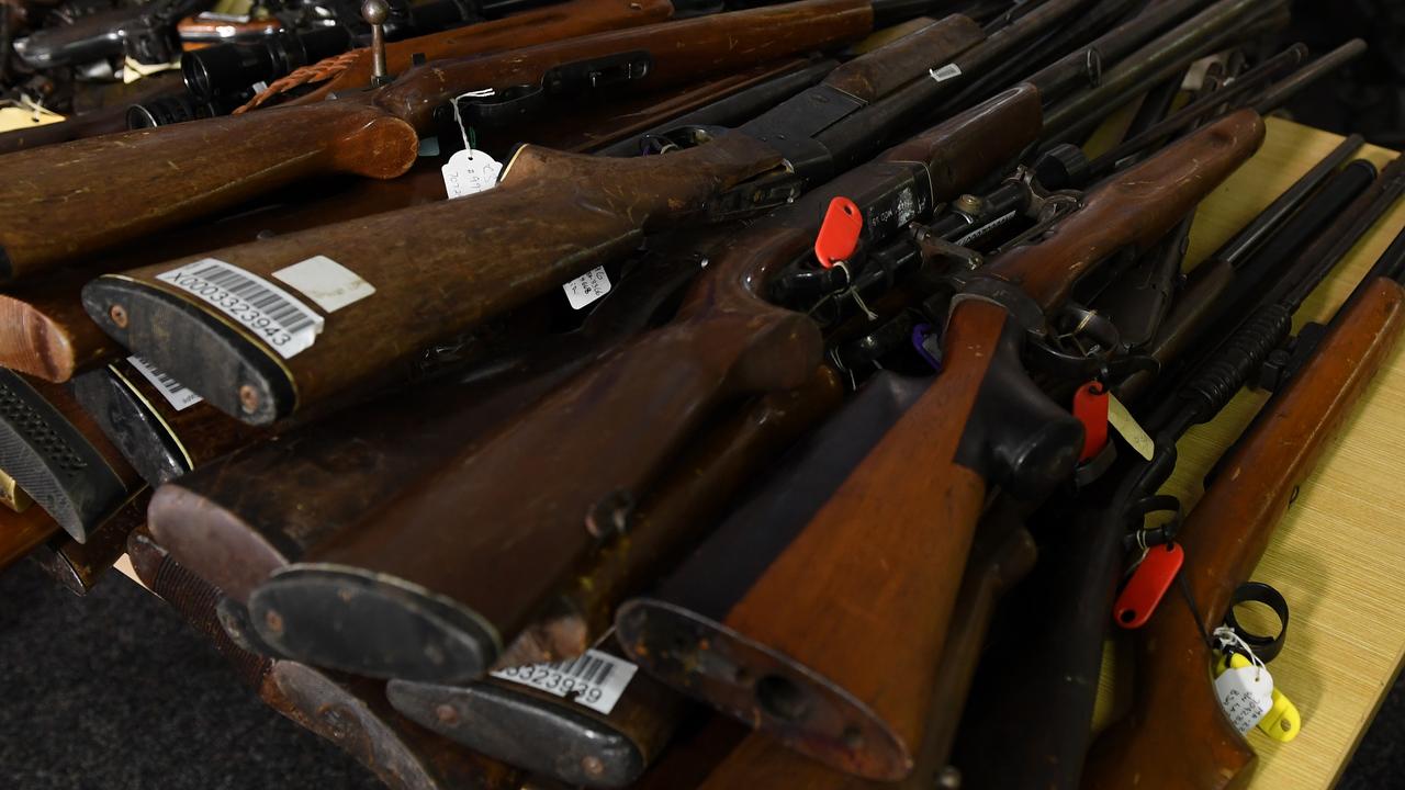 Hand guns and rifles (file image)