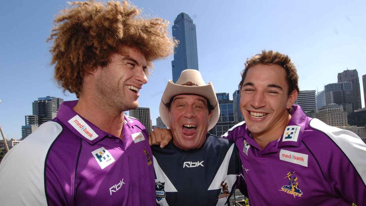 Matt King and Billy Slater with Ian 