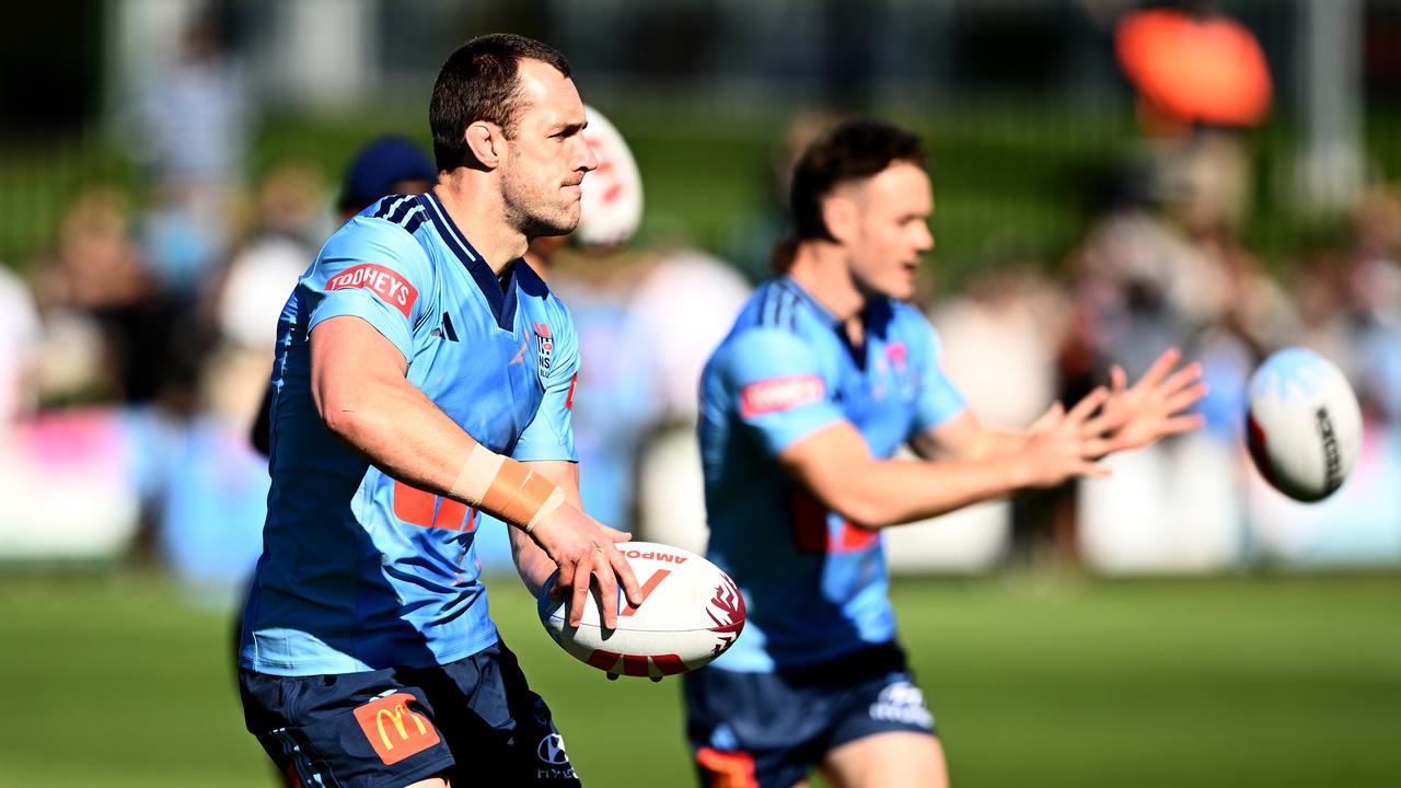 NSW captain Isaah Yeo led by example at the Blues' training session.
