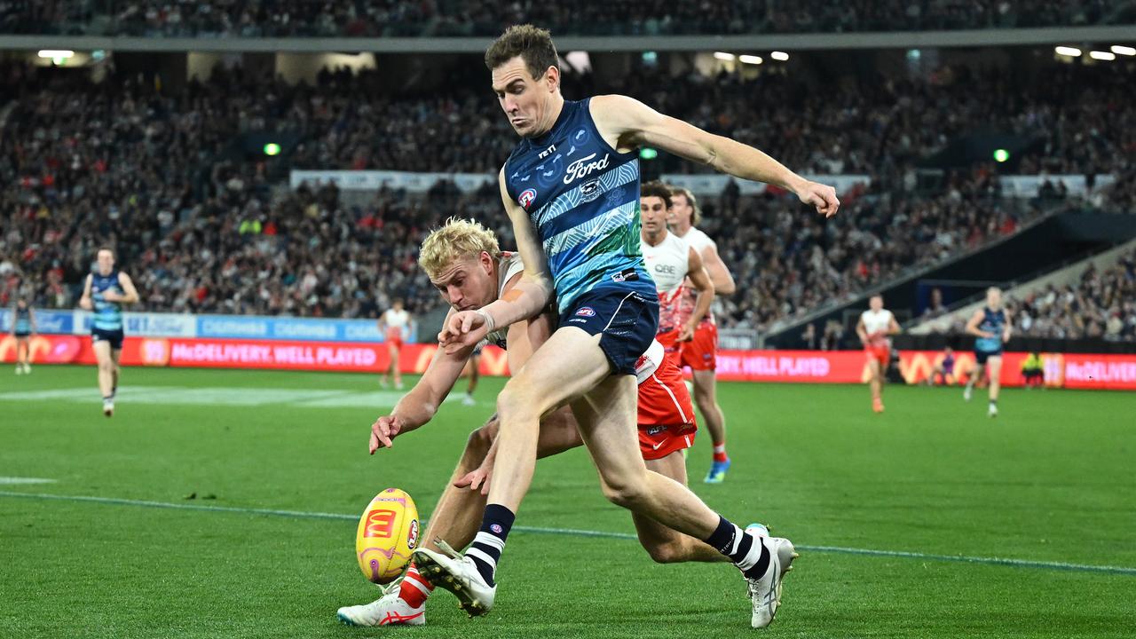 Jeremy Cameron kicked three goals in Geelong's win over the Swans.