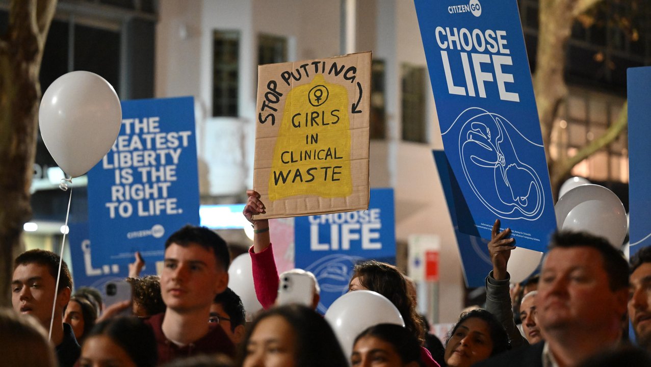 Protesters against abortion laws.