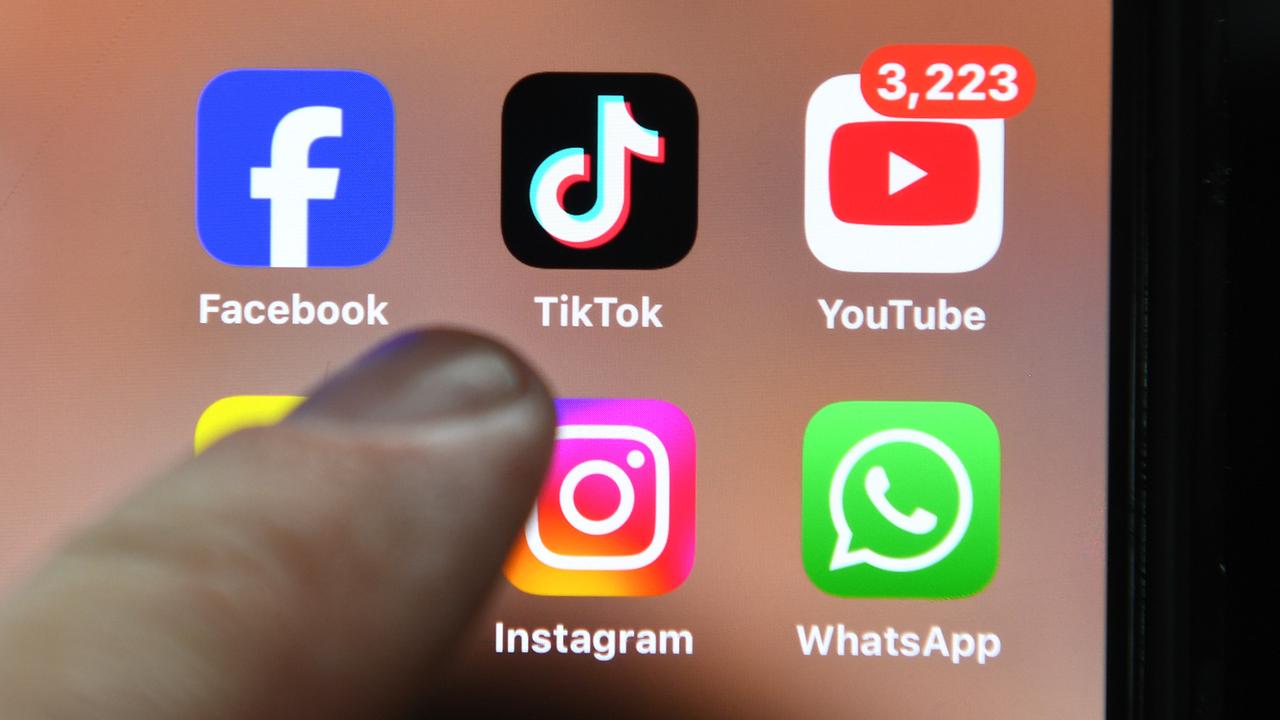 Social media apps on a phone (file image)