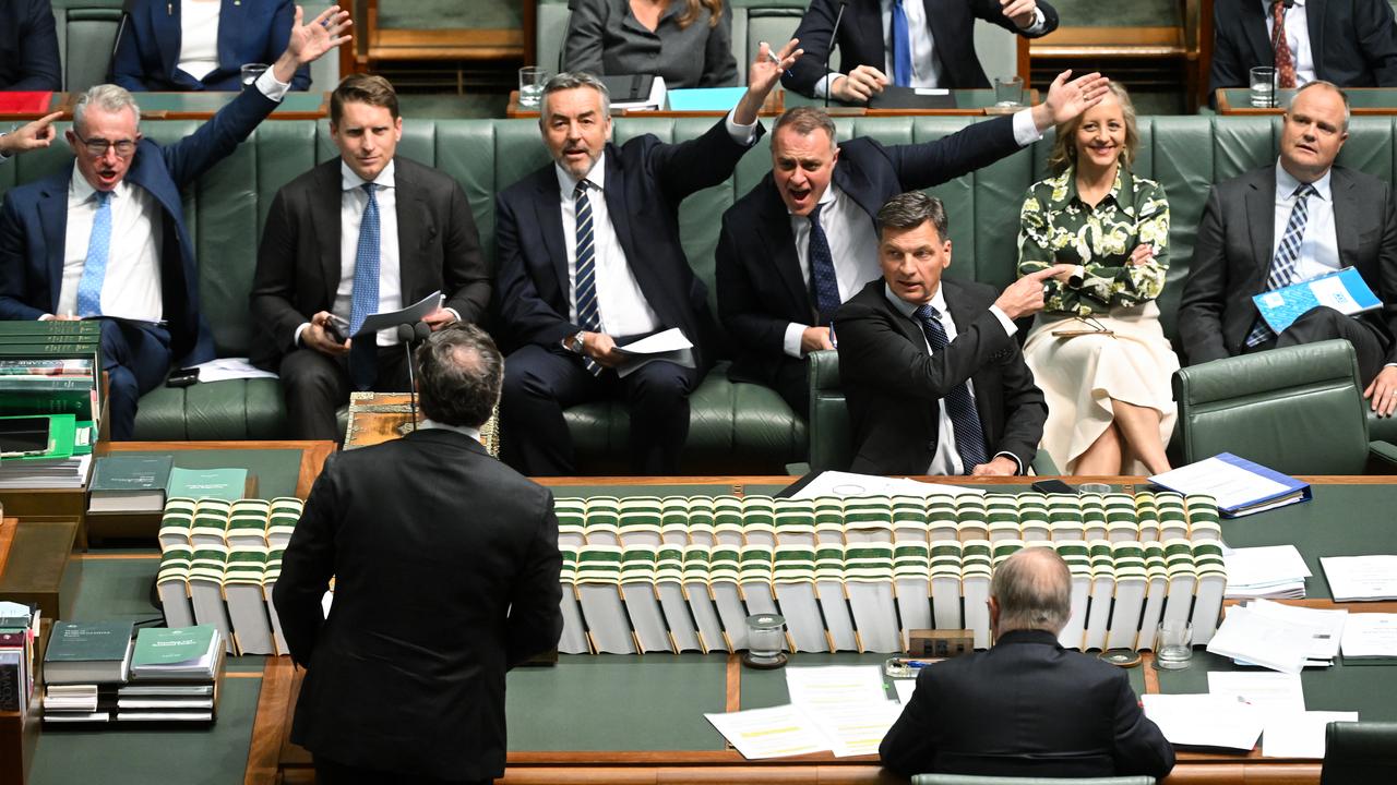 Members of the opposition frontbench react to Matt Keogh