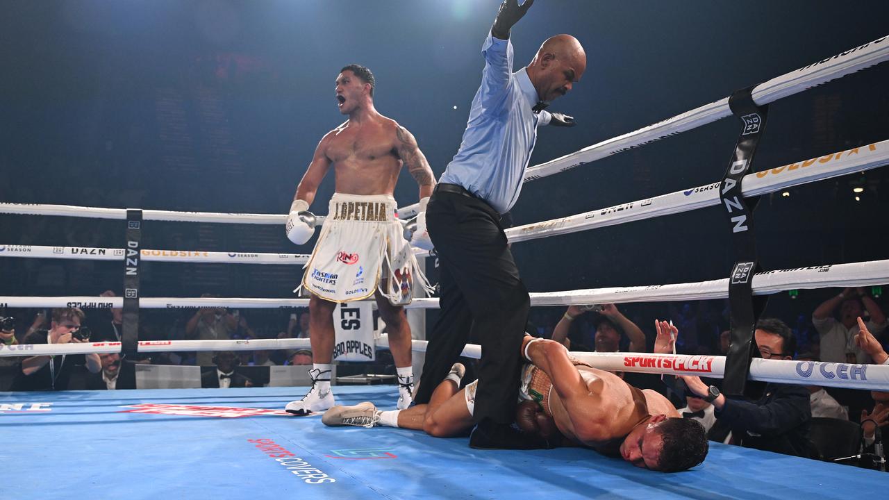 Jai Opetaia scored a knockout victory over David Nyika