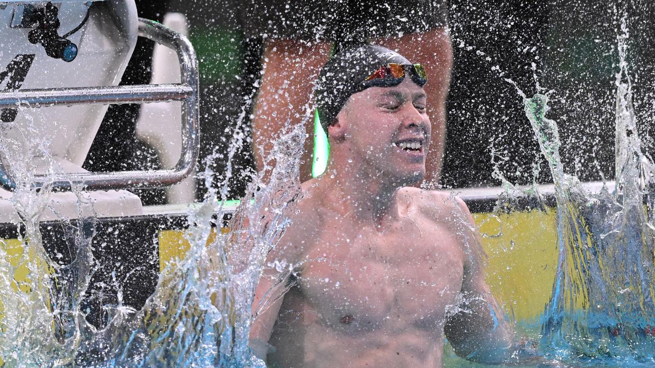 Samuel Short celebrates after winning the