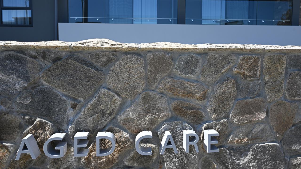 A sign at an aged care facility in Canberra