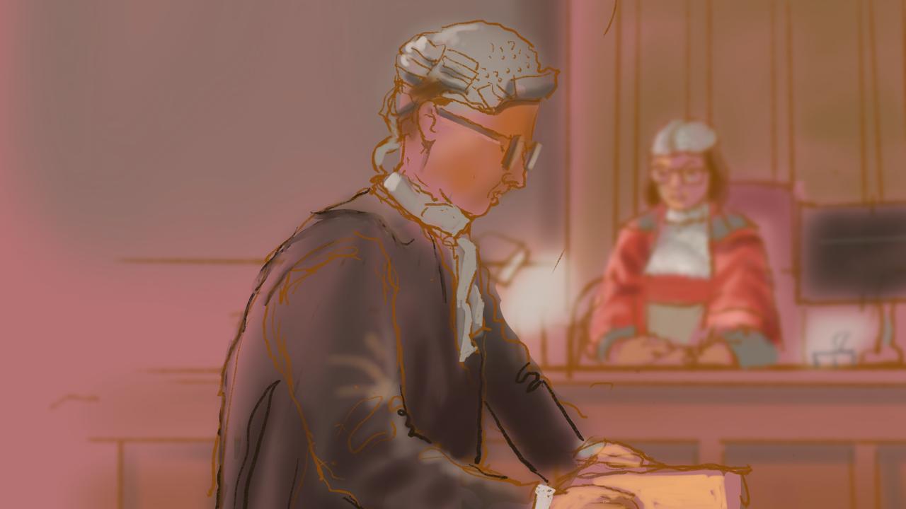 court sketch of prosecutor and judge