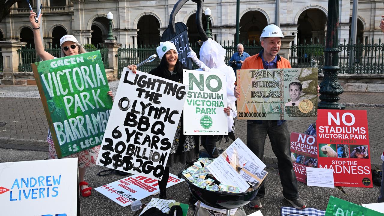 Protesters against the 2032 Brisbane Olympics