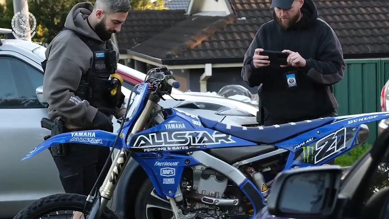 Police seize an unregistered dirt bike