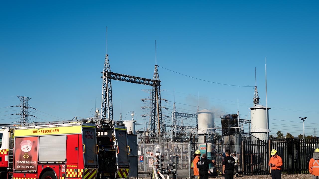 electrical substation fire in Homebush West, Sydney,