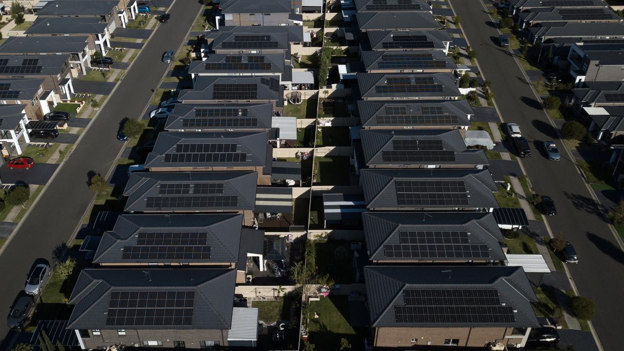 Houses with rooftop solar panels (file image)