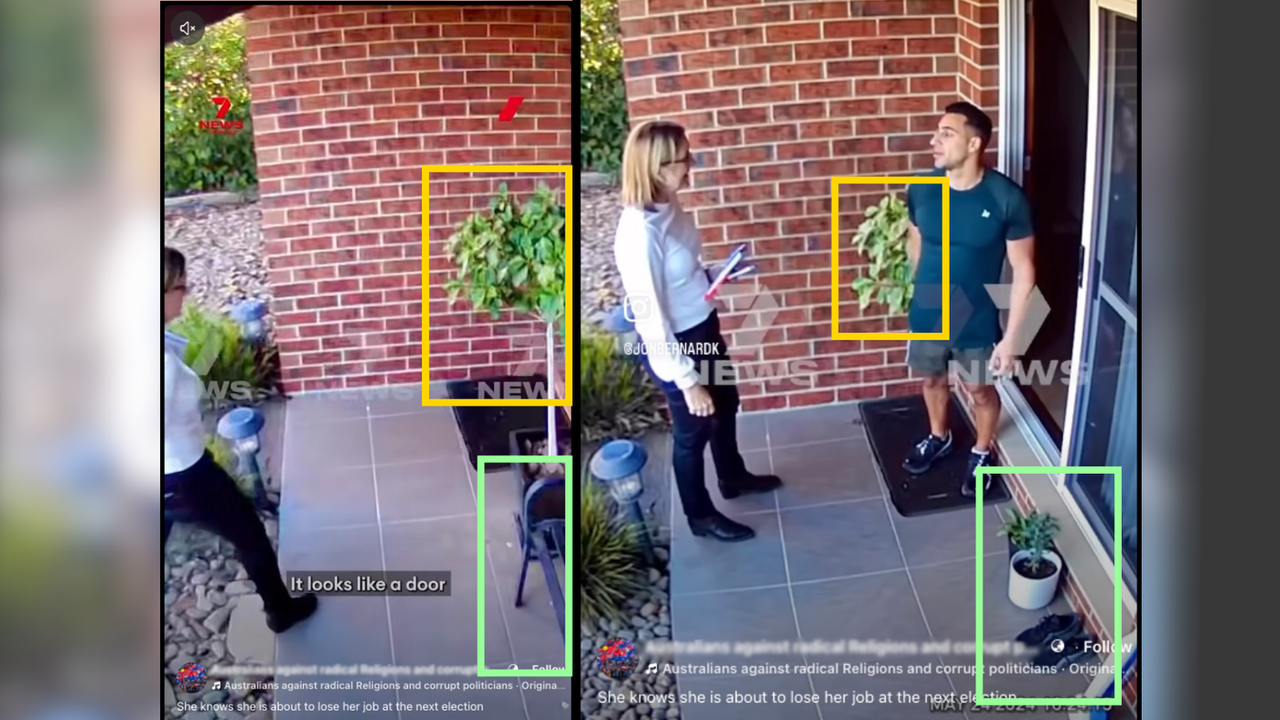 Screenshots from social media show inconsistencies in the video