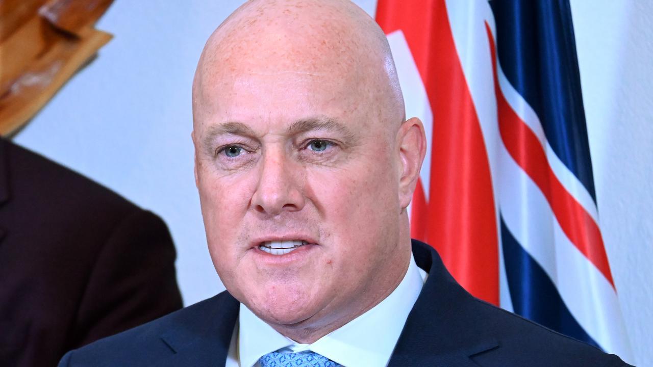 Chris Luxon speaking at a press conference.