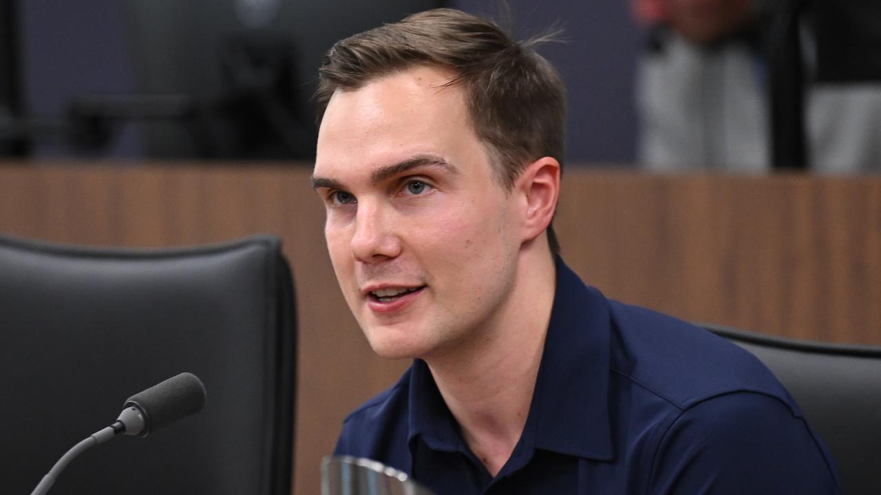 Jarryd Bartle speaks at the hearing