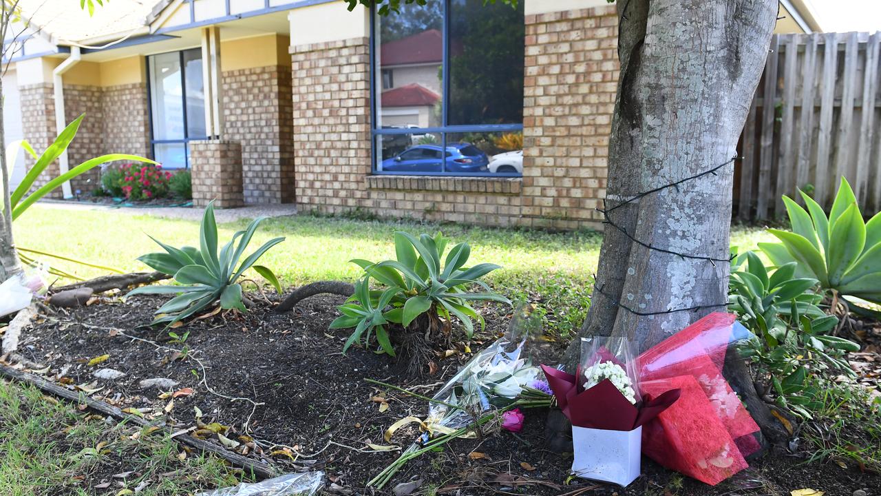 Lovell home with floral tribute