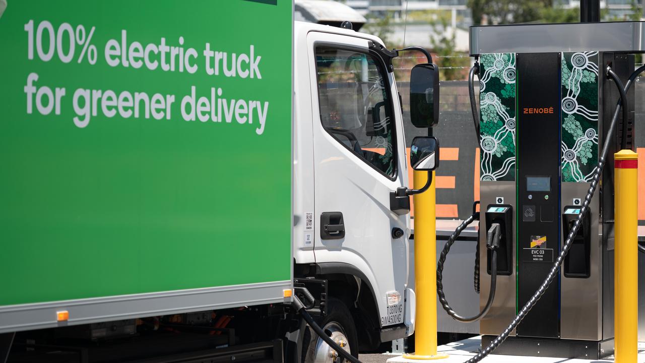 A file photo of an electric truck 