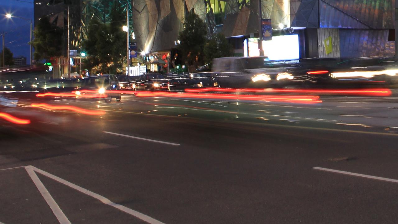 Melbourne street at night (file)