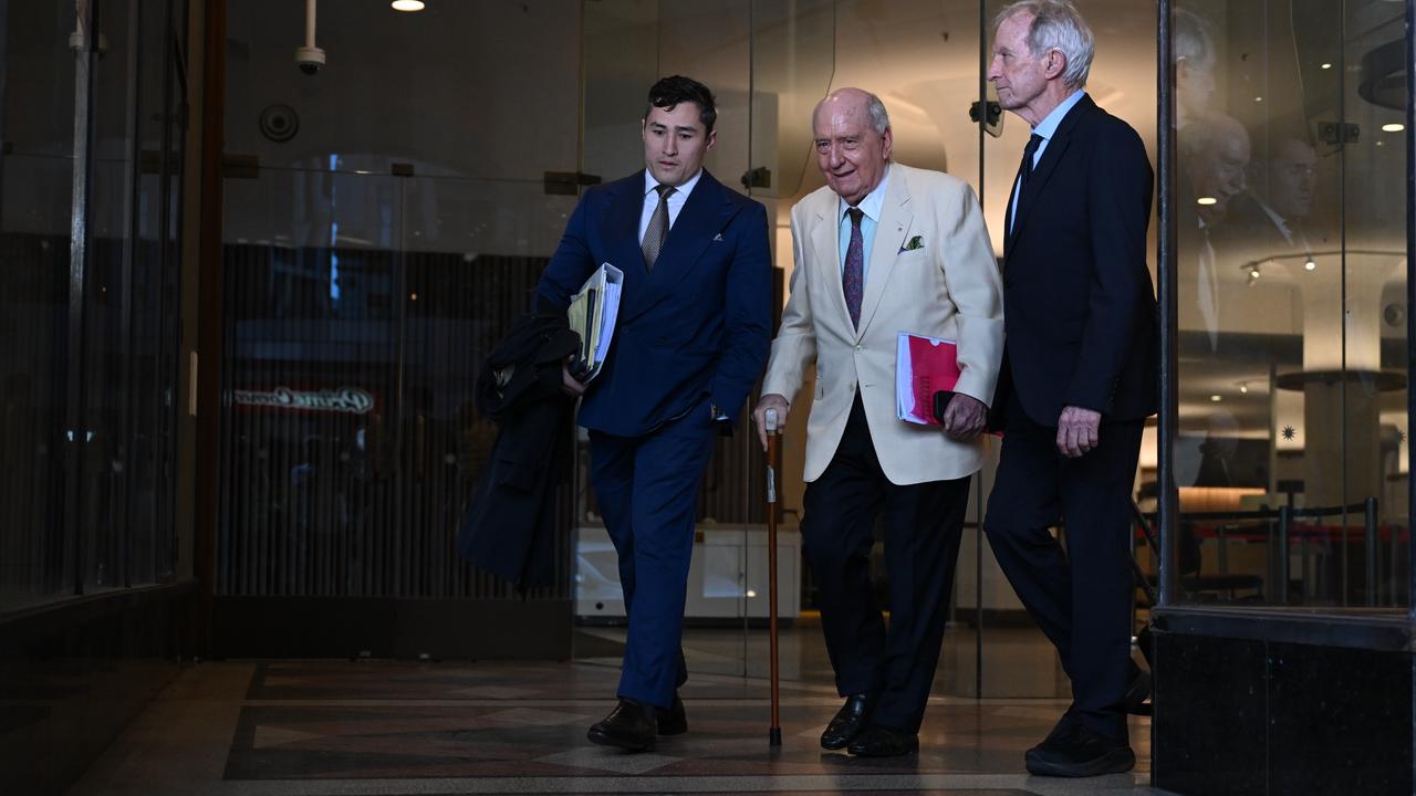 Alan Jones leave the Downing Centre Local Court
