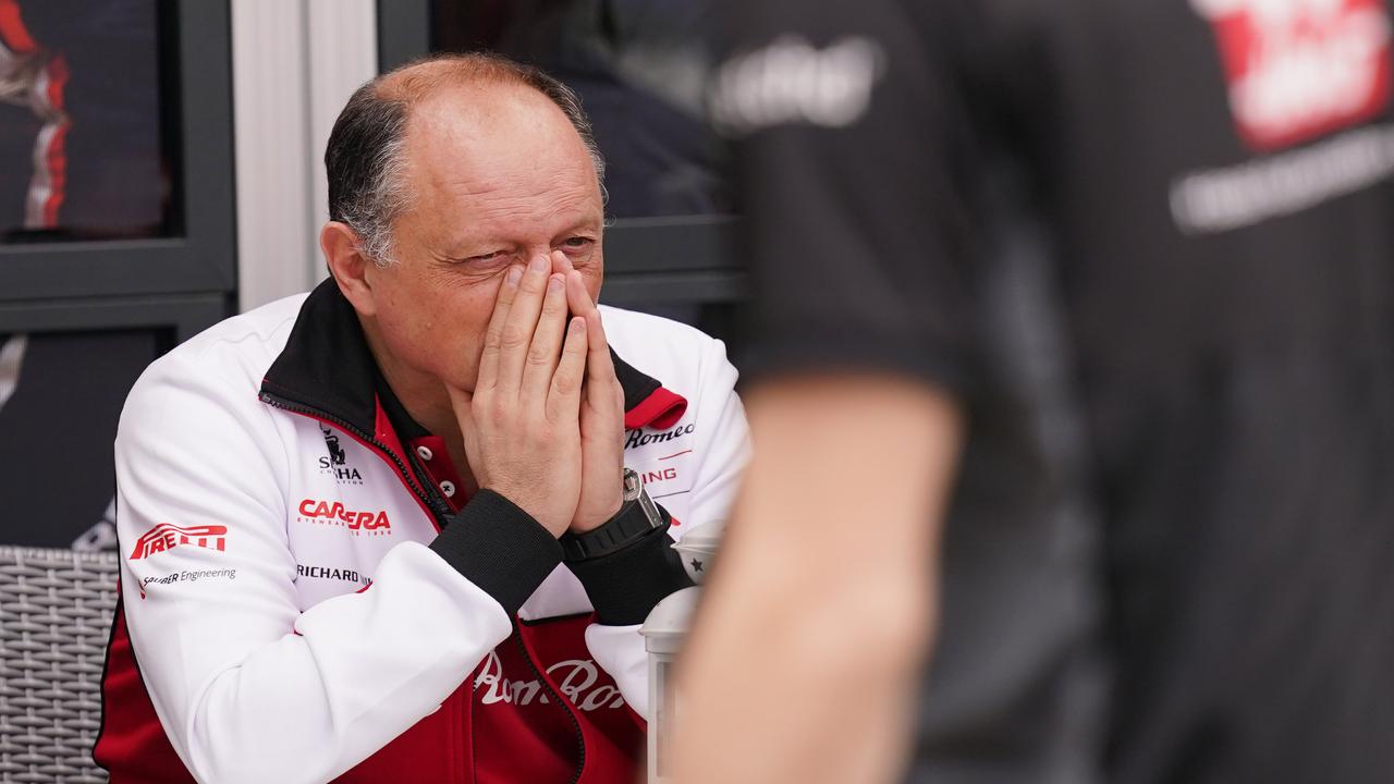 Fred Vasseur with hands to mouth