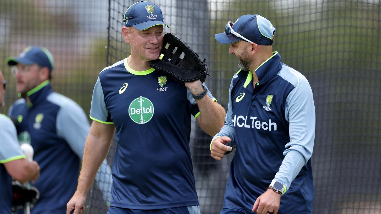 Andrew McDonald and Nathan Lyon.