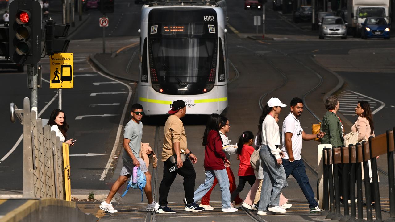 People crossing the road