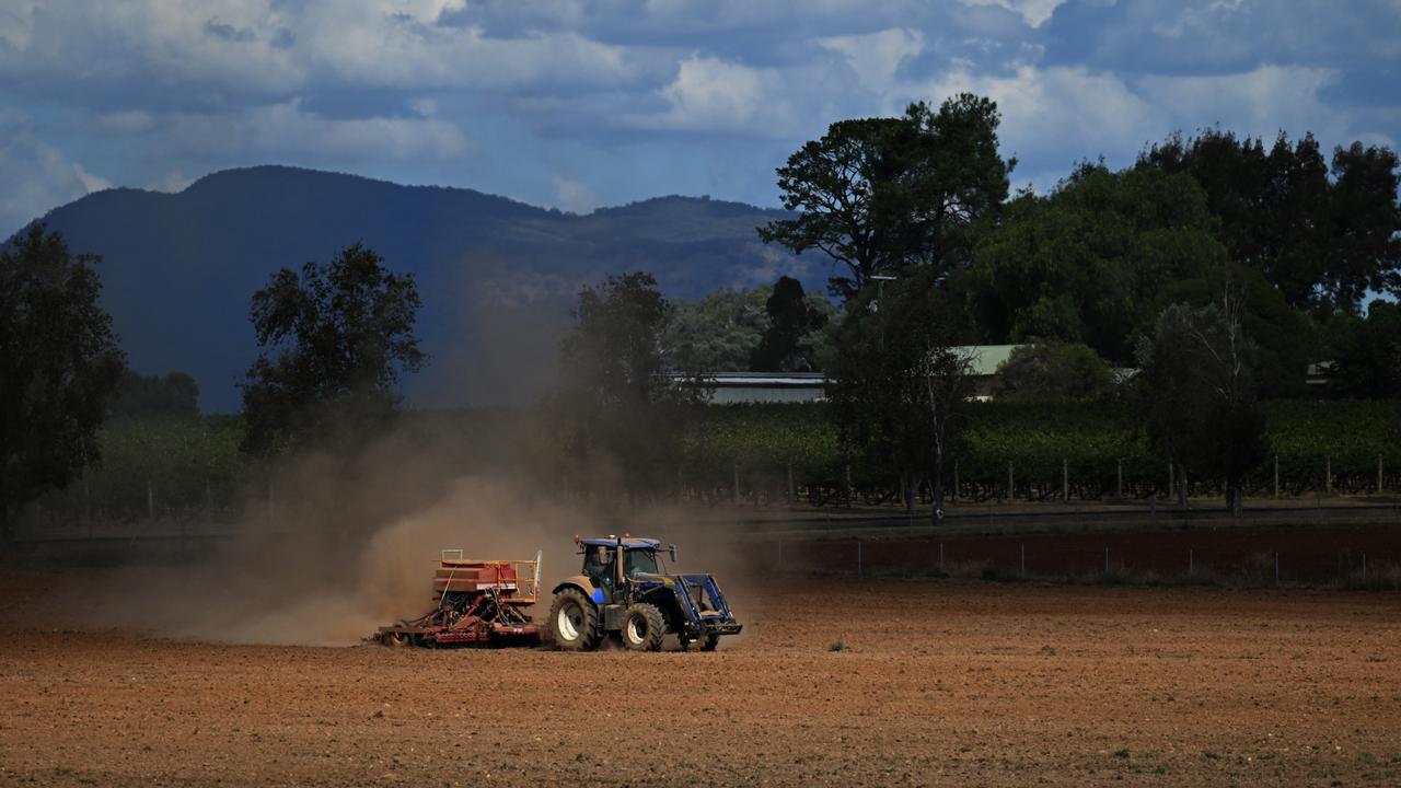 A farmer ploughs a field (file image)