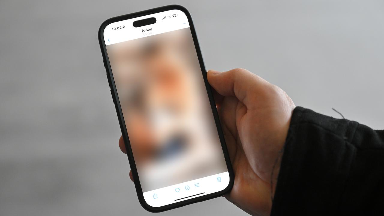 A blurred image on a mobile phone
