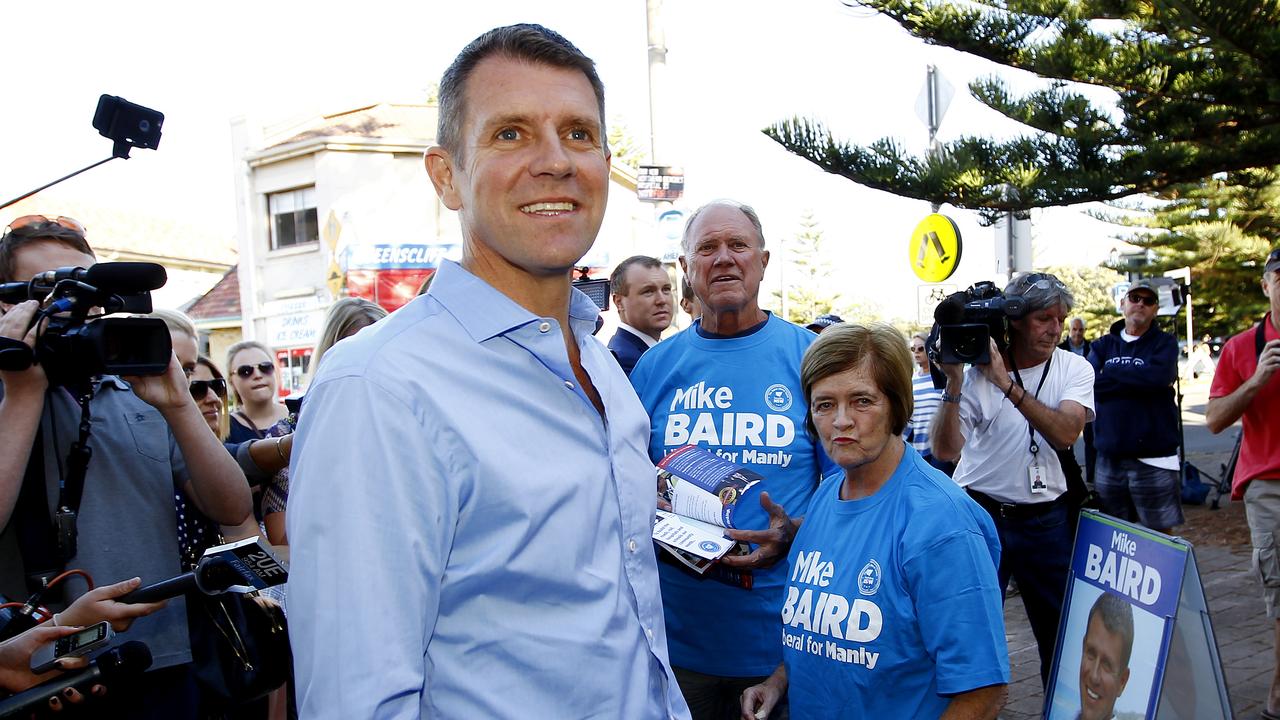 NSW Premier Mike Baird with his father Bruce Baird and mother Judy