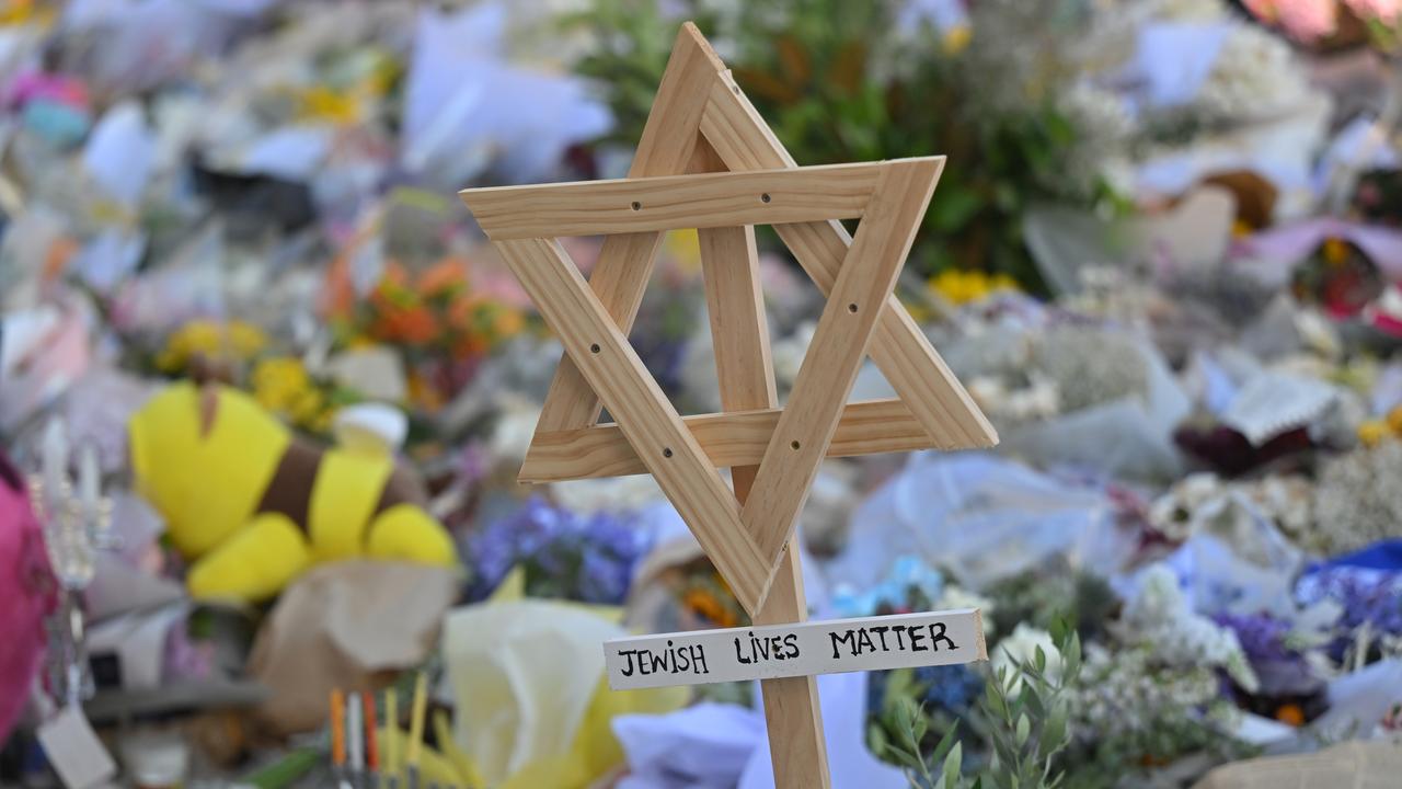 A Star of David at a makeshift memorial