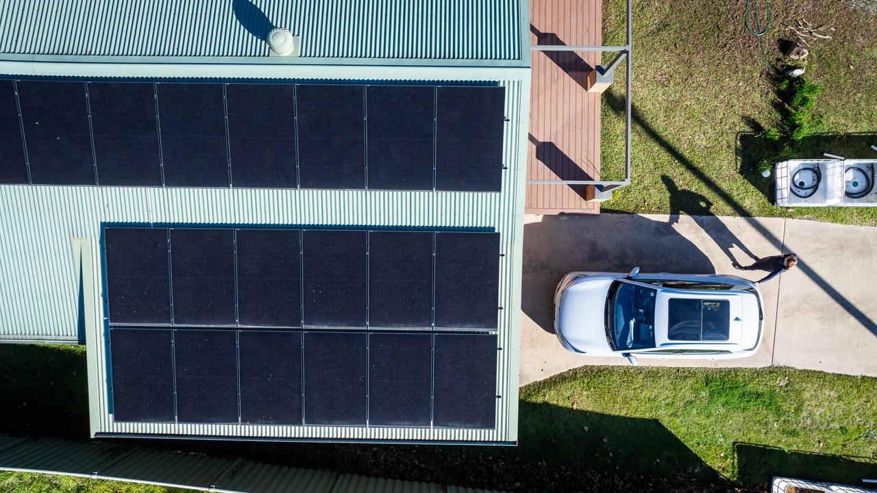 Solar panels on the roof of Jenny Bailey's home in Porepunkah
