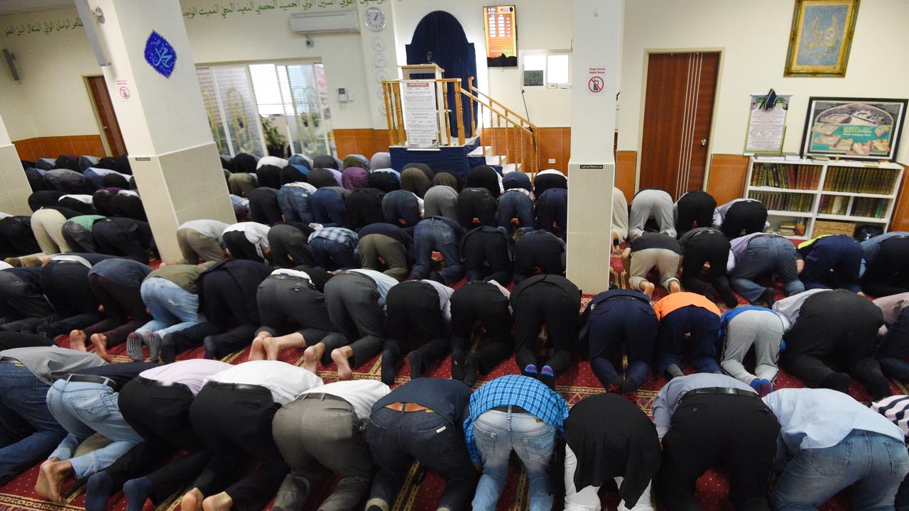 Worshippers pray at Paramatta Mosque