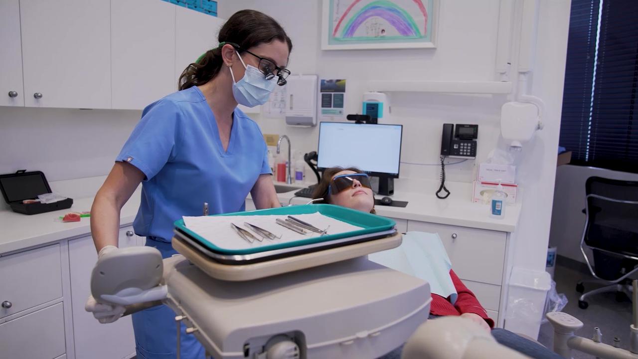 A young woman during a dental check-up