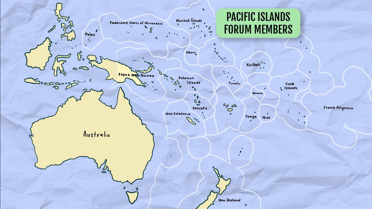 Graphic showing Pacific Island Forum member nations