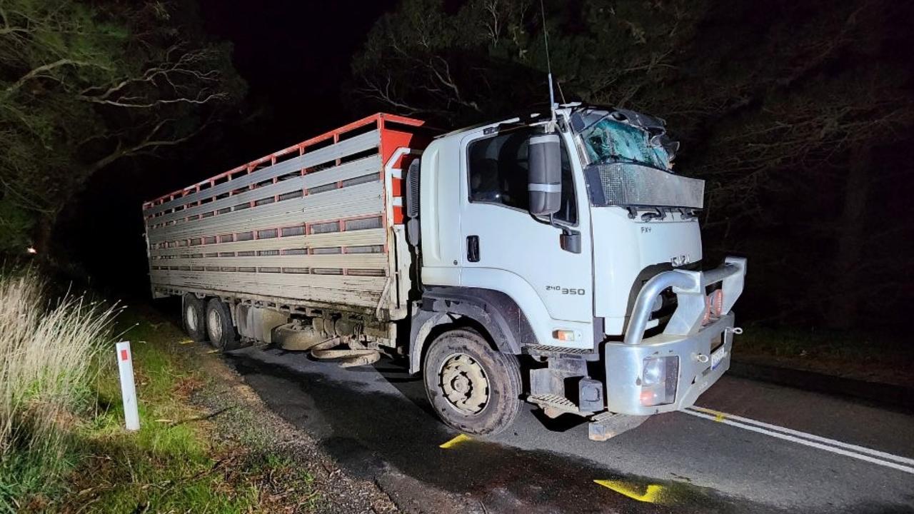 Tony Modra's damaged truck.