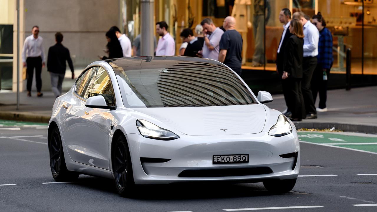 A Tesla electric vehicle