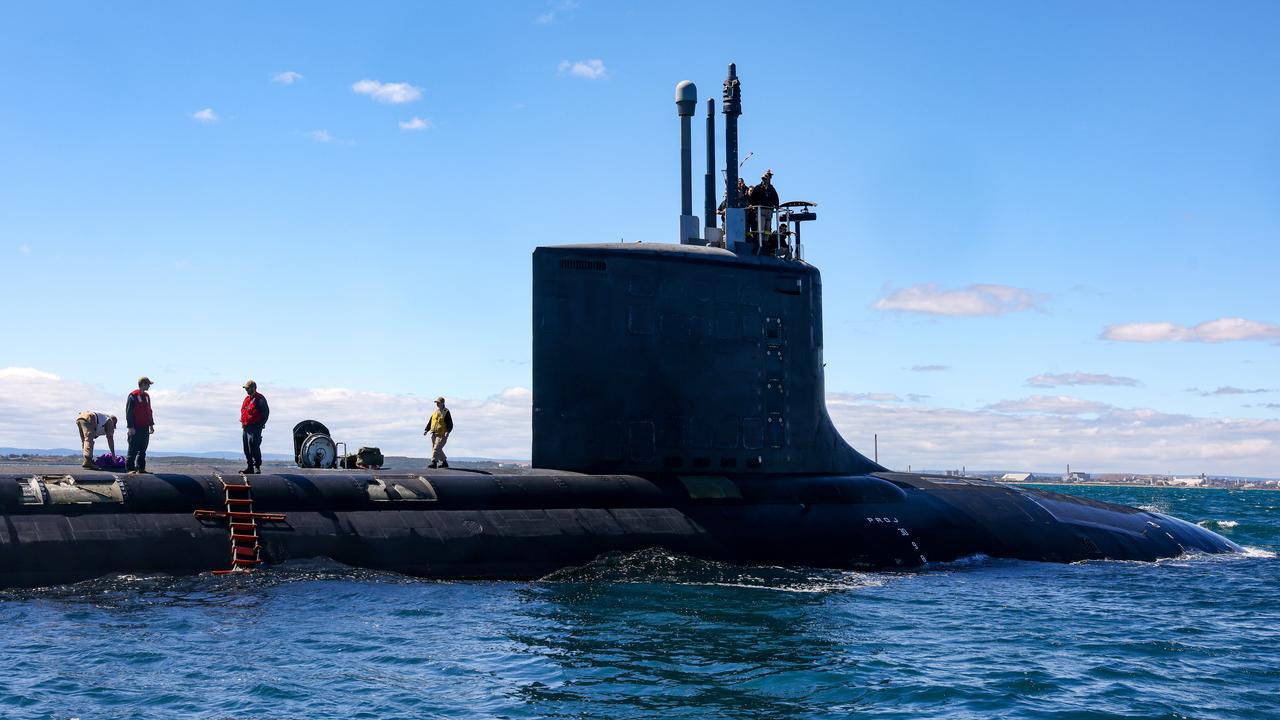 A Virginia-class submarine off the coast of Perth (file image)
