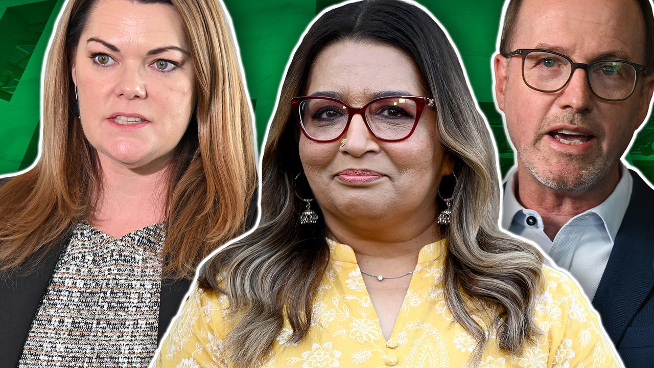 Senators Sarah Hanson-Young, Mehreen Faruqi and David Shoebridge